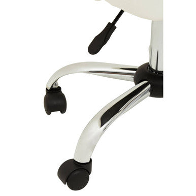 Off White Leather Effect Home Office Chair | Brent