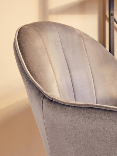 Grey Velvet and Gold Home Office Chair | Brent