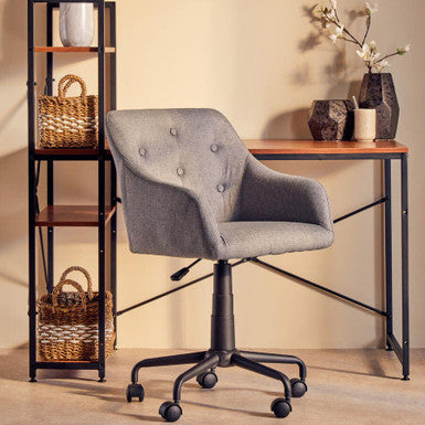 Tufted Grey and Black Home Office Chair | Brent