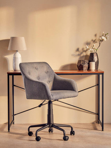 Tufted Grey and Black Home Office Chair | Brent