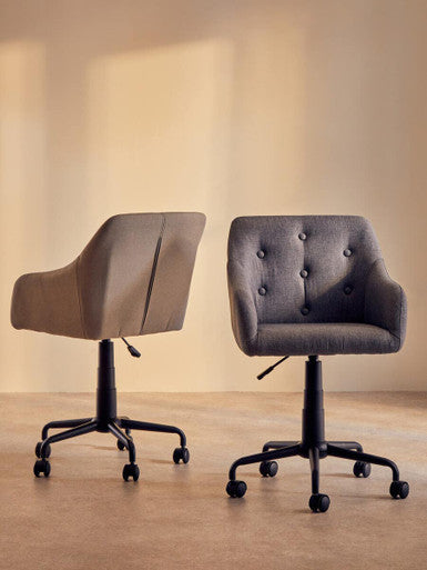 Tufted Grey and Black Home Office Chair | Brent