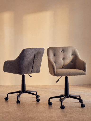 Tufted Grey and Black Home Office Chair | Brent