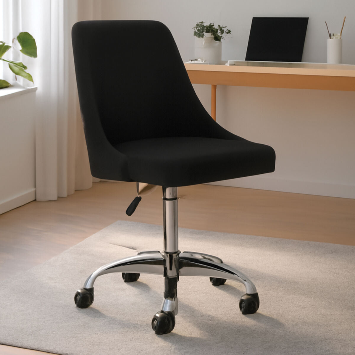 Brent Black Fabric And Chrome Home Office Chair