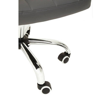 Grey Leather Effect and Chrome Home Office Chair | Brent