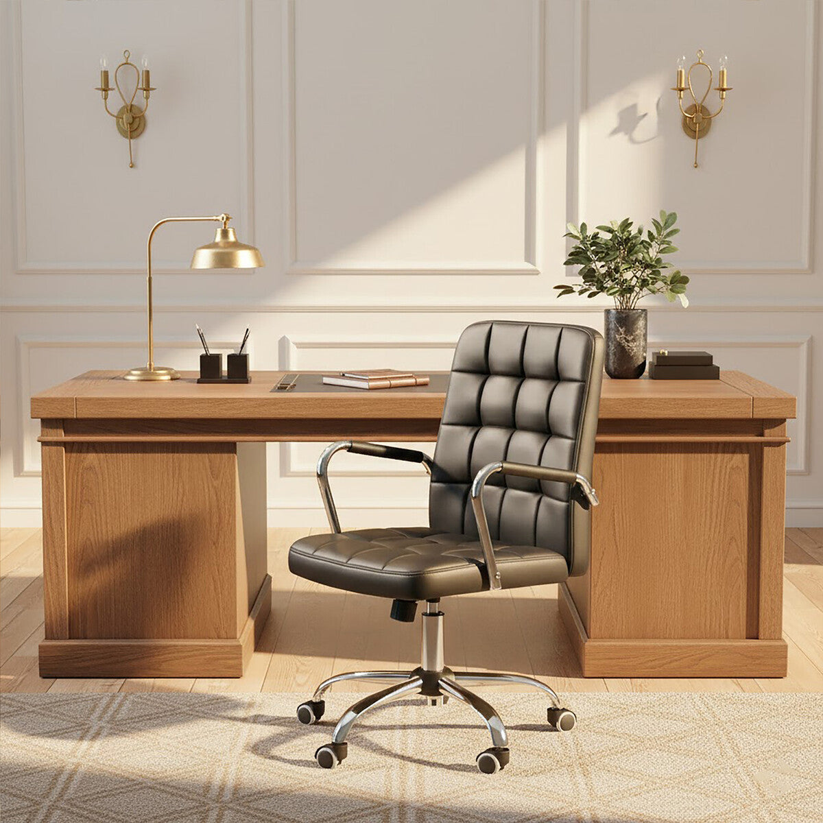 Black Tufted Home Office Chair | Brent