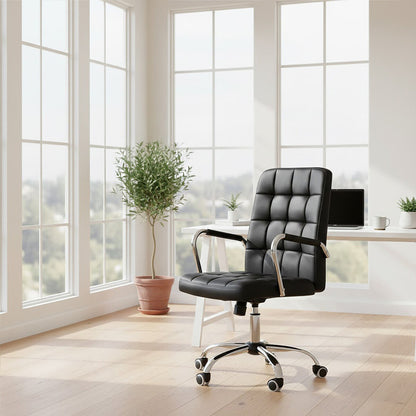 Black Tufted Home Office Chair | Brent