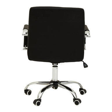 Black Leather Effect and Chrome Home Office Chair | Brent