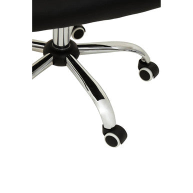 Black Leather Effect and Chrome Home Office Chair | Brent