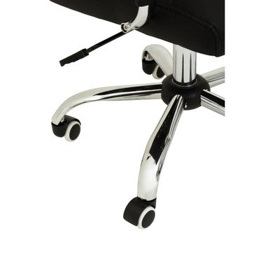 Black Leather Effect and Chrome Home Office Chair | Brent