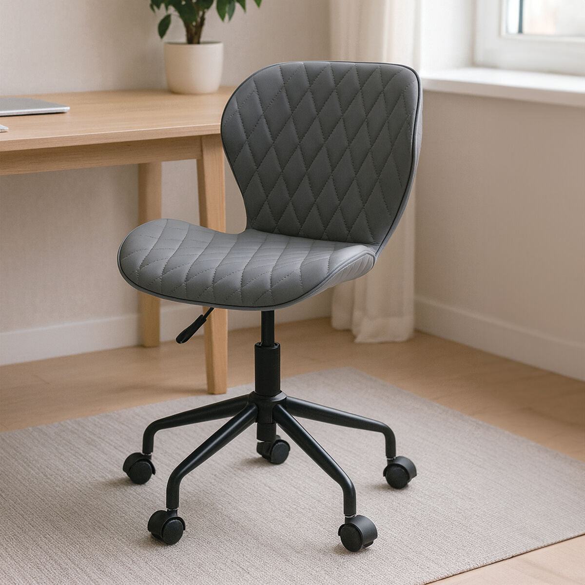 Brent Grey And Black Metal Home Office Chair
