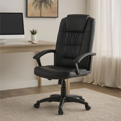 Brent Black Leather Home Office Chair
