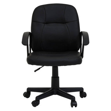 Brent Black Leather Small Home Office Chair