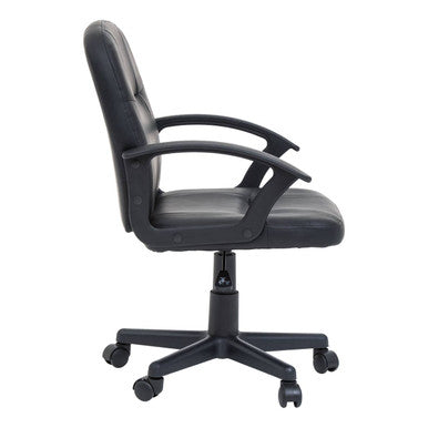 Brent Black Leather Small Home Office Chair