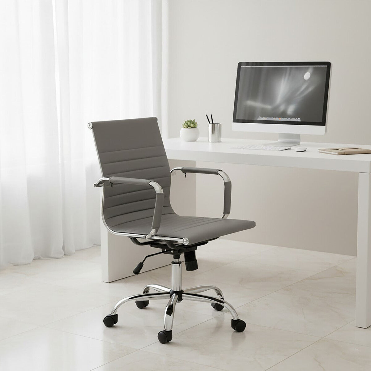 Grey Low Back Home Office Chair | Brent