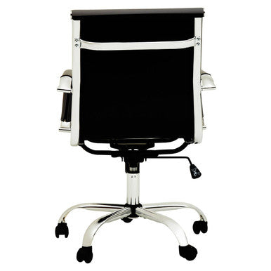 Brent Black Faux Leather Low Back Home Office Chair