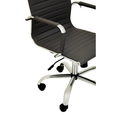 Brent Black Faux Leather Low Back Home Office Chair