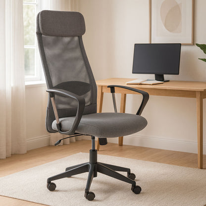 Grey Mesh and Fabric Home Office Chair | Brent