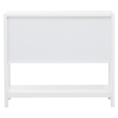 White Wood and Rattan Two Drawer Side Cabinet | Sherman