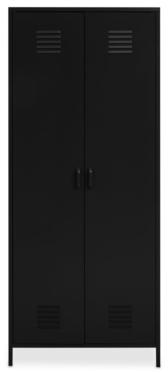 Academy Black Metal Two Door Locker Style Wardrobe