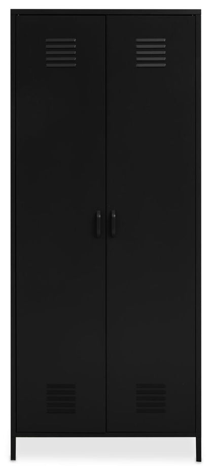 Academy Black Metal Two Door Locker Style Wardrobe
