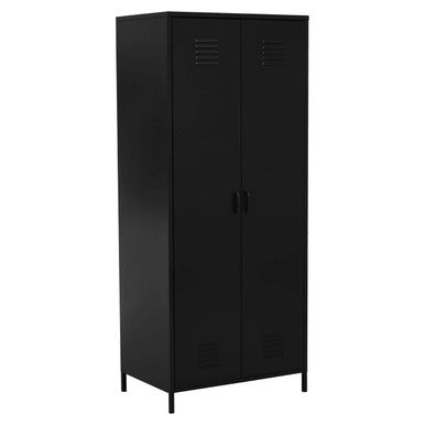 Academy Black Metal Two Door Locker Style Wardrobe