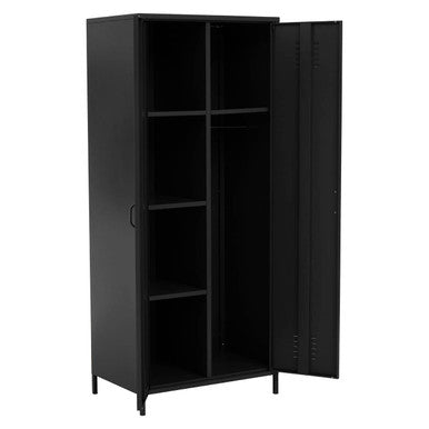 Academy Black Metal Two Door Locker Style Wardrobe