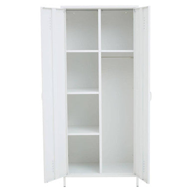 Academy White Metal Two Door Locker Style Wardrobe