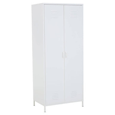 Academy White Metal Two Door Locker Style Wardrobe
