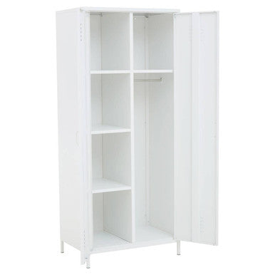 Academy White Metal Two Door Locker Style Wardrobe
