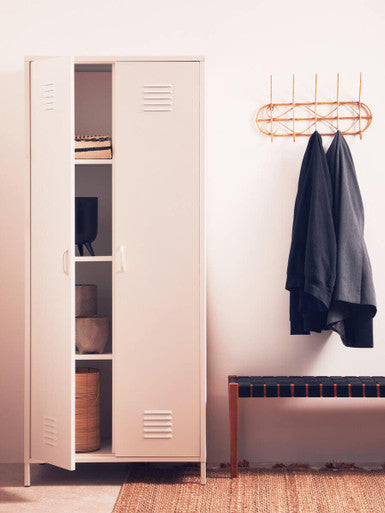 Academy White Metal Two Door Locker Style Wardrobe