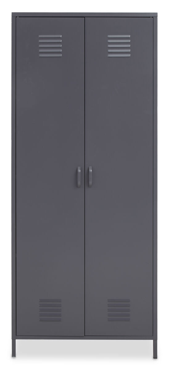 Academy Grey Metal Two Door Locker Style Wardrobe
