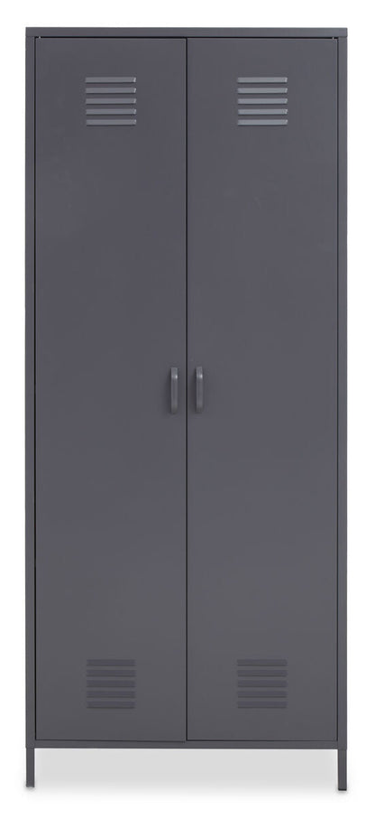 Academy Grey Metal Two Door Locker Style Wardrobe