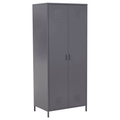 Academy Grey Metal Two Door Locker Style Wardrobe
