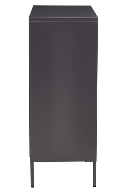Acier Grey Metal and Glass Two Door Cabinet