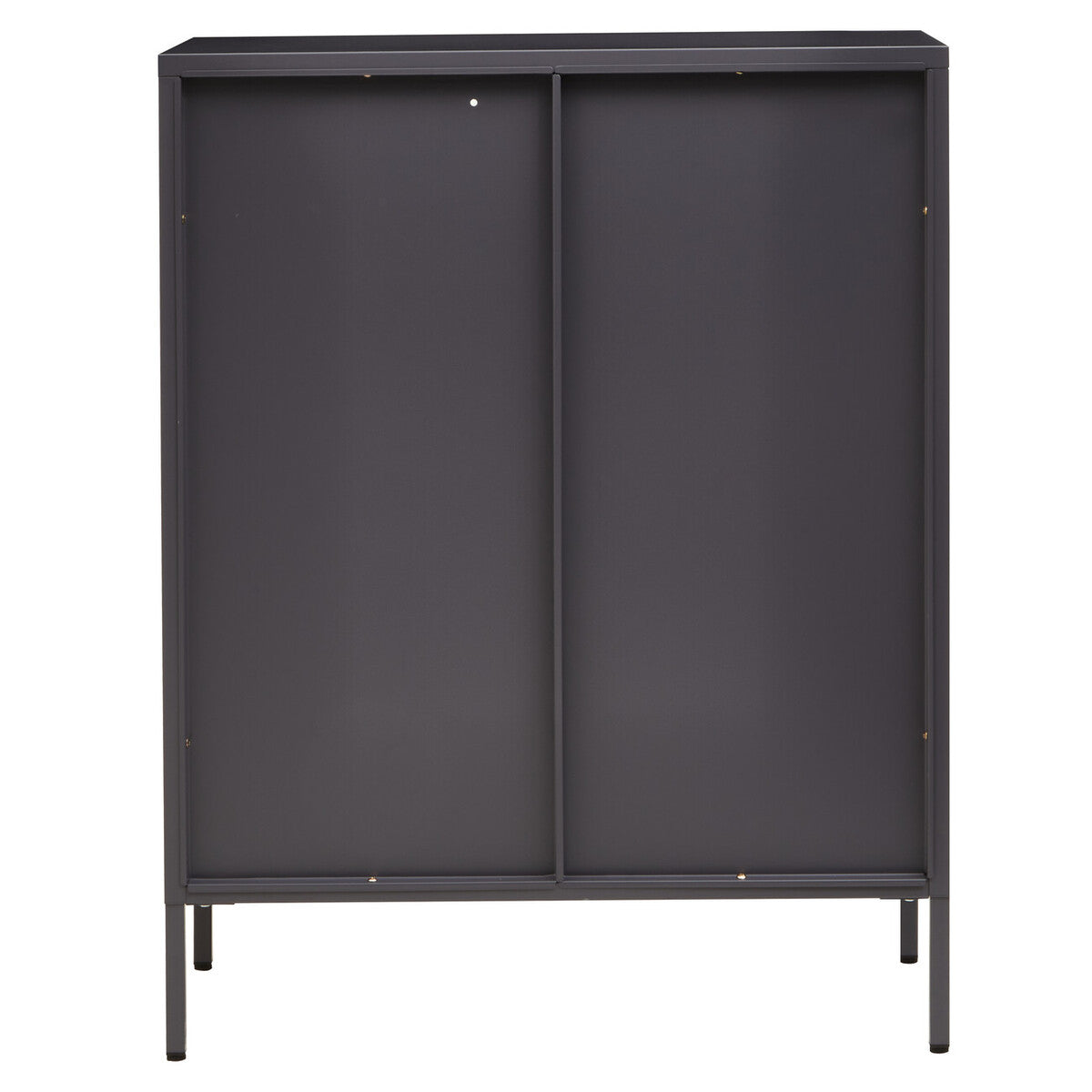 Acier Grey Metal and Glass Two Door Cabinet
