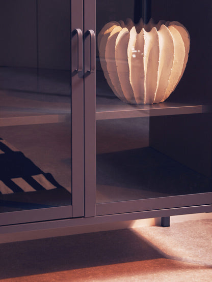 Acier Grey Metal and Glass Two Door Cabinet