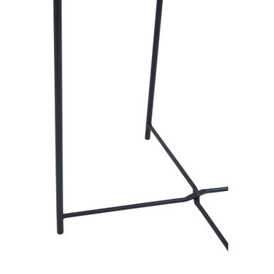 Acero Black Metal Round Side Table with Cross Base