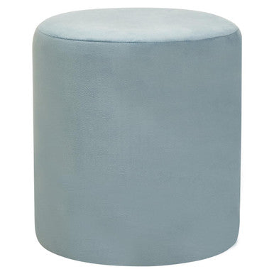 Haley Blue Velvet Pouffe with Footrest