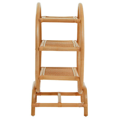 Three Tier Natural Rattan Round Shelf Unit | Mataram
