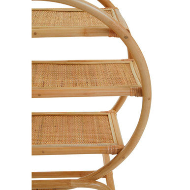 Three Tier Natural Rattan Round Shelf Unit | Mataram