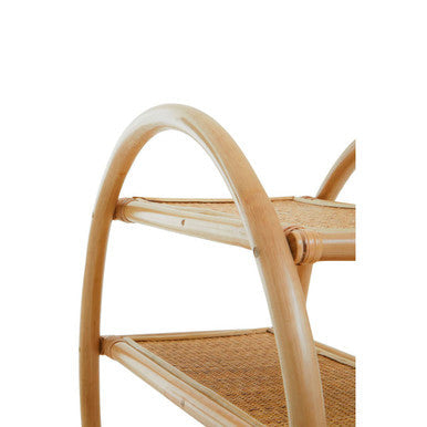 Three Tier Natural Rattan Round Shelf Unit | Mataram