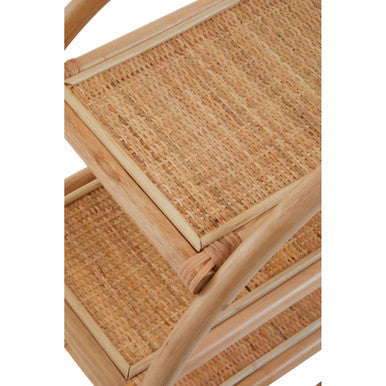 Three Tier Natural Rattan Round Shelf Unit | Mataram