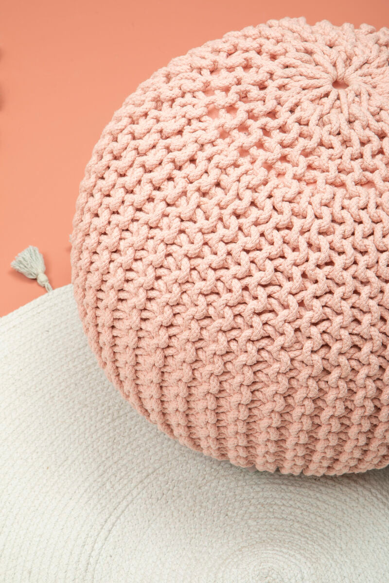 Kids Pink Cotton Pouffe