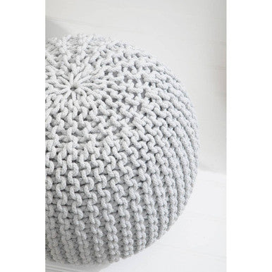 Kids Grey Cotton Knit Pouffe