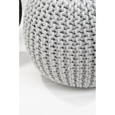 Kids Grey Cotton Knit Pouffe