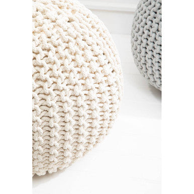 Kids Knit Cream Cotton Pouffe