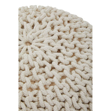 Kids Knit Cream Cotton Pouffe
