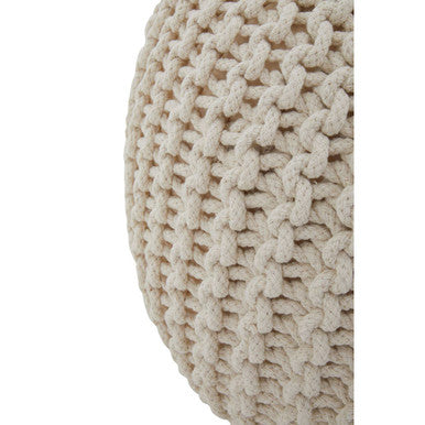 Kids Knit Cream Cotton Pouffe