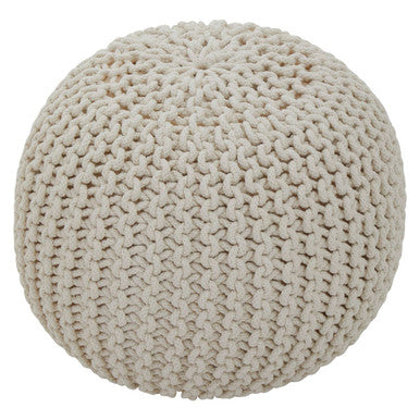 Kids Knit Cream Cotton Pouffe