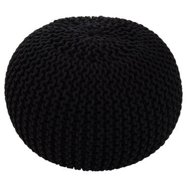 Kids Knit Black Cotton Pouffe